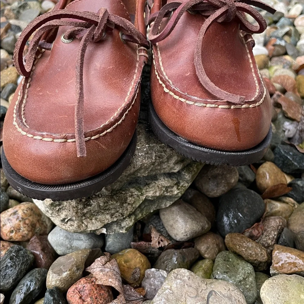 Eastland‎ Brown Leather Moc Toe Boat Shoes Loafers